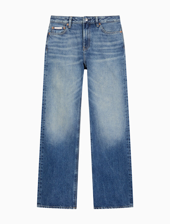 여성 시그니처 90S 스트레이트핏 미드블루 데님