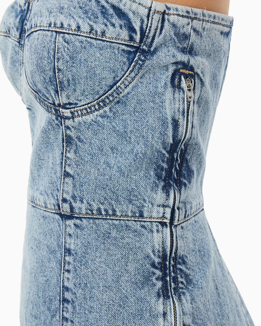 Buy 여성 코르셋 데님 드레스 in color 028A CHALKY BLU