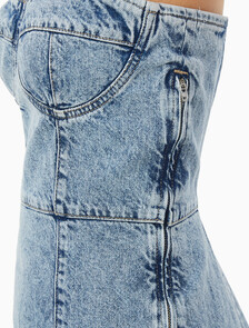 Buy 여성 코르셋 데님 드레스 in color CHALKY BLUE
