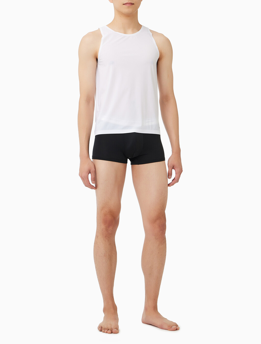 Buy 남성 CK 블랙 인비져블 메쉬 탱크탑 in color WHITE