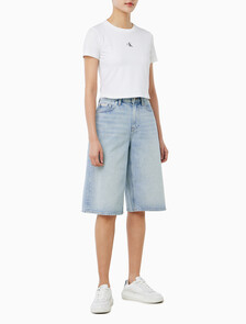 Buy 여성 텐셀 데님 롱쇼츠 in color Blue