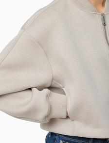 Buy 여성 오버사이즈 스쿠바 집 보머 자켓 in color FEATHER GRAY