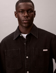 Buy 남성 90s 잭슨 블랙 스톤 오버 셔츠 in color Black stonewash