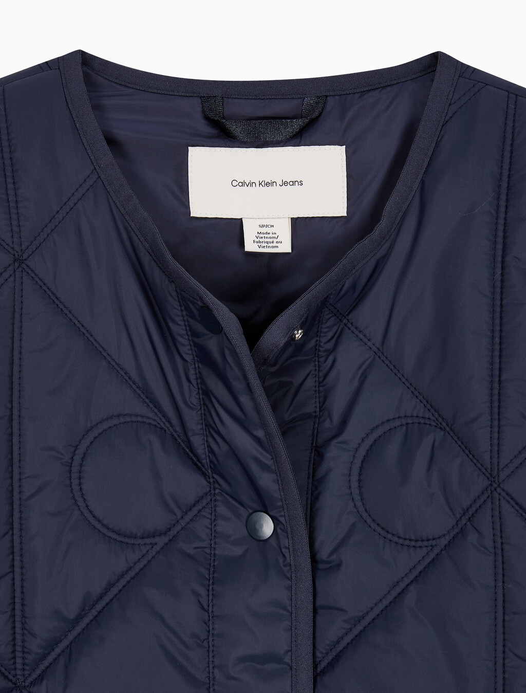 Buy 여성 라이트웨이트 AOP 퀼티드 라이너 자켓 in color Navy