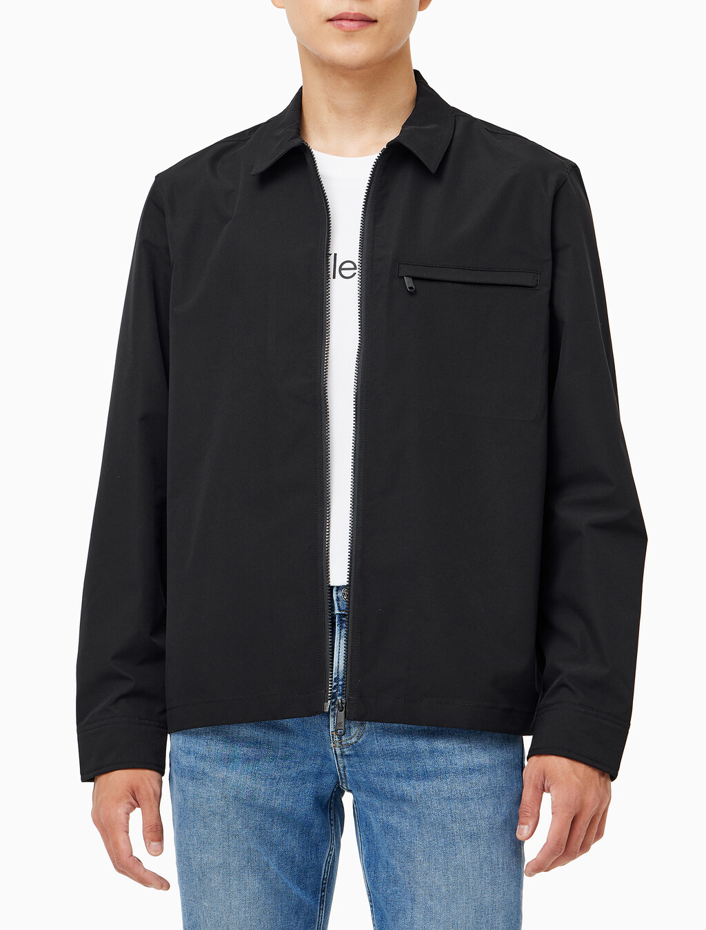 Buy 남성 집업 오버 셔츠 in color CK BLACK