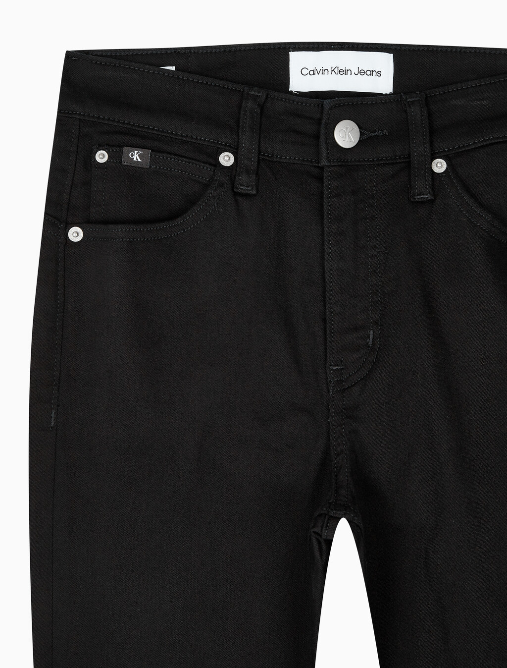 Buy 여성 하이라이즈 바디슬림 부츠핏 앵클 블랙 데님 in color WASHED BLACK LOGO LACE