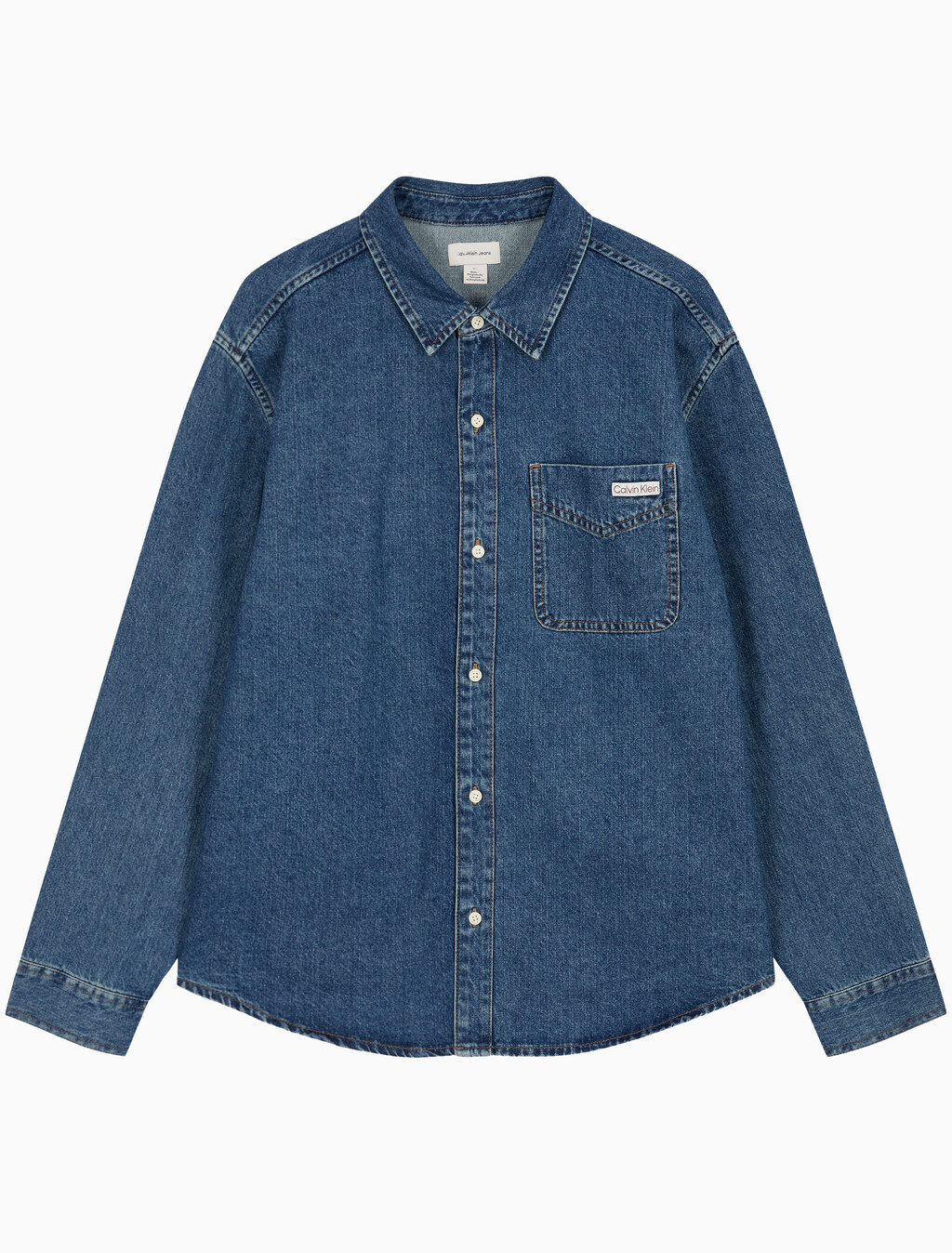Buy 남성 레귤러핏 클래식 하버블루 워시 긴팔 데님 셔츠 in color Light blue