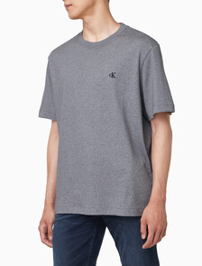 Buy 남성 이지핏 아카이브 로고 반팔 티셔츠 in color MEDIUM GREY HEATHER