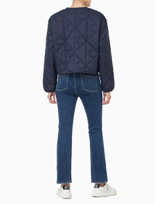 Buy 여성 라이트웨이트 AOP 퀼티드 라이너 자켓 in color Navy