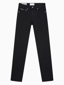 Buy 남성 슬림핏 린스 블랙 데님 in color WASHED BLACK LOGO LACE