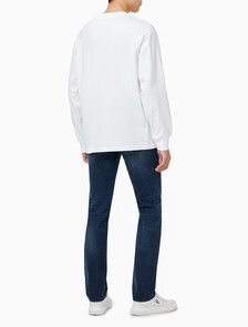 Buy 남녀공용 릴렉스핏 모노그램 로고 긴팔 티셔츠 in color BRIGHT WHITE