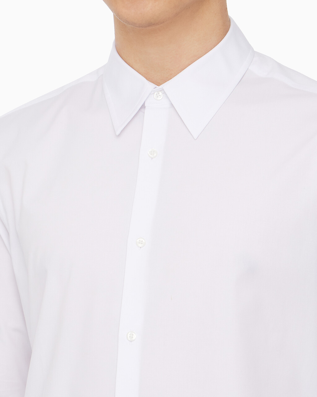 Buy 남성 솔리드 수피마 스트레치 슬림핏 셔츠 in color BRILLIANT WHITE
