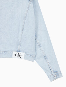 Buy 남성 오버사이즈핏 박시 크롭 데님 재킷 in color CHALKY BLUE