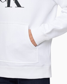 Buy 남성 롱슬리브 릴렉스핏 모노그램 기모후디 in color BRIGHT WHITE