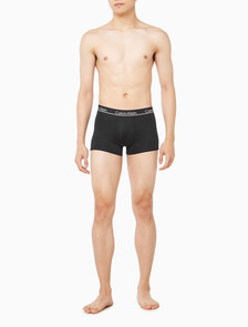 Buy 남성 CK 마이크로 플러스 로우 라이즈 트렁크 4PK in color Charcoal / Black / White / Black