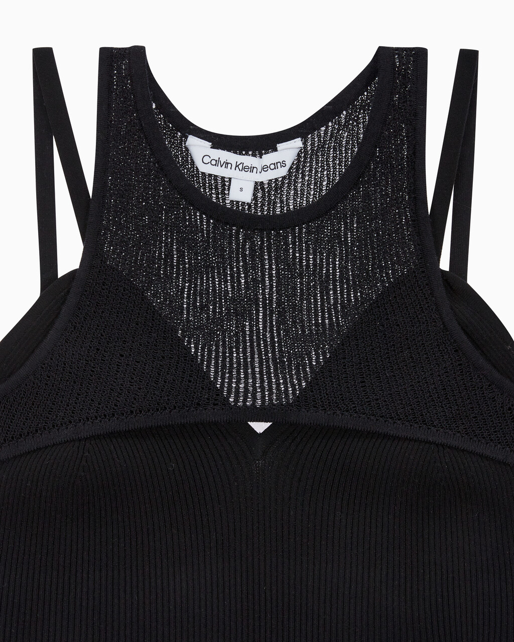 Buy 여성 플레이온 레이어 니트 탱크 in color CK BLACK