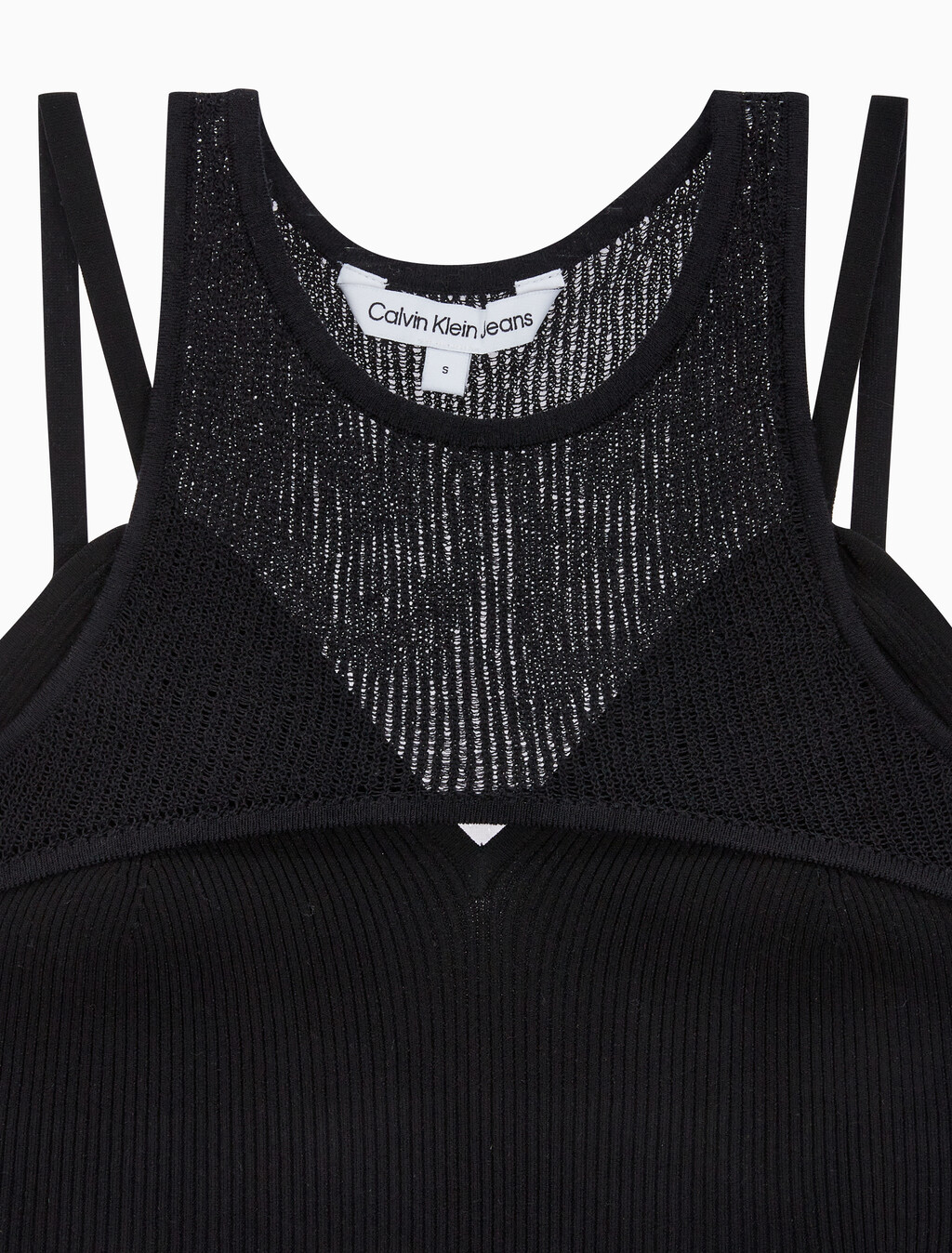 Buy 여성 플레이온 레이어 니트 탱크 in color CK BLACK