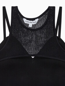 Buy 여성 플레이온 레이어 니트 탱크 in color CK BLACK