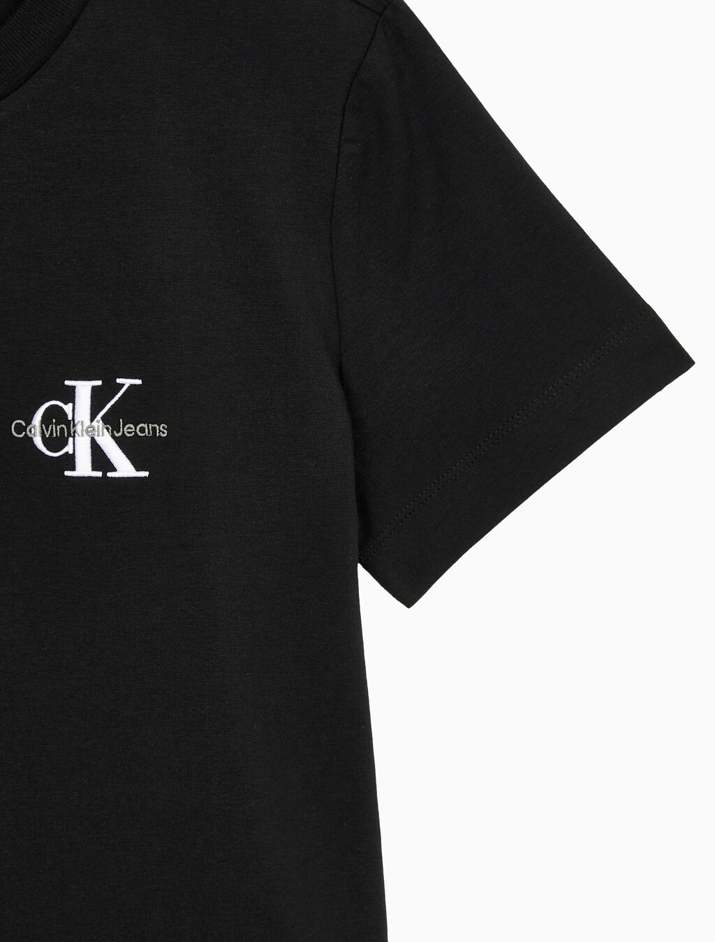 Buy 여성 스몰 모노그램 모던 스트레이트핏 반팔 티셔츠 in color CK BLACK