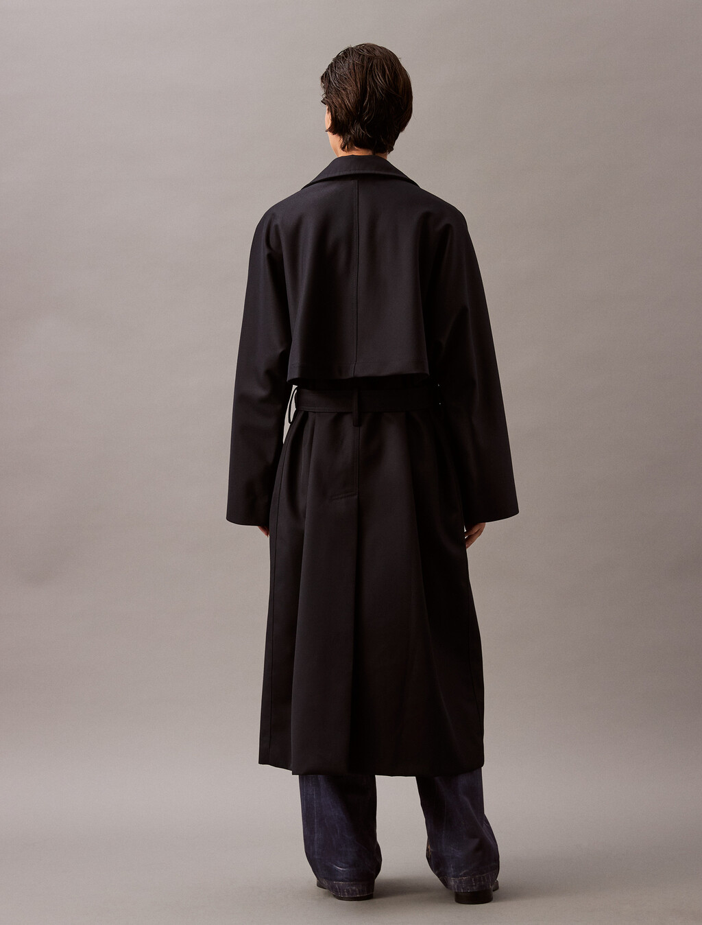 Buy 여성 울 트윌 트렌치 코트 in color NAVY