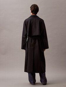 Buy 여성 울 트윌 트렌치 코트 in color NAVY