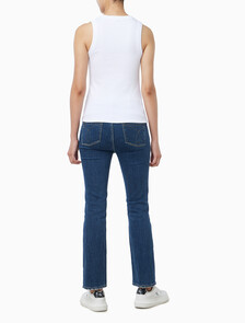 Buy 여성 모노그램 립 슬리브리스 in color BRILLIANT WHITE