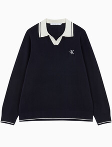 Buy 남성 오버사이즈 럭비카라 스웨터 in color NIGHT SKY