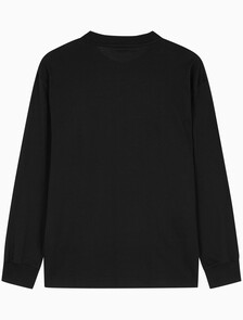Buy 남녀공용 릴렉스핏 모노그램 로고 긴팔 티셔츠 in color CK BLACK