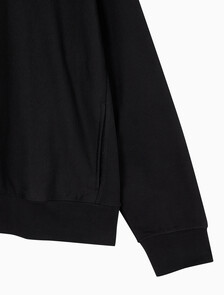 Buy 남성 프리미엄 테리 마이크로 모노로고 쿼터지퍼 풀오버 in color BLACK