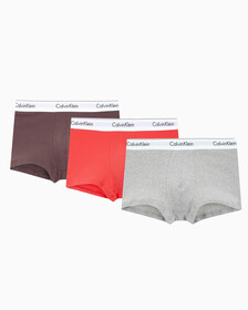 Buy 남성 모던 코튼 3PK 트렁크 in color GREY/DEEP BROWN/RED