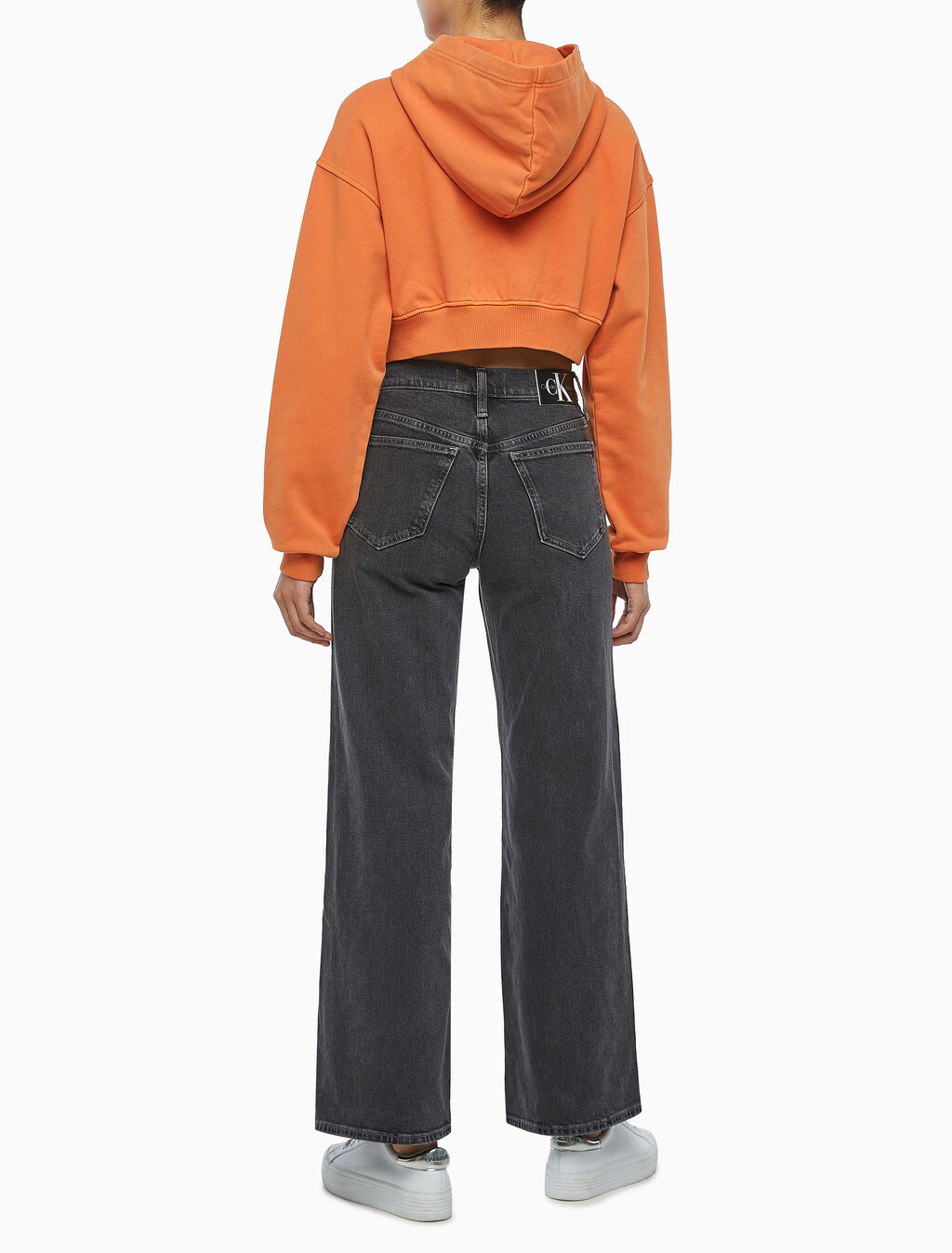 Buy 여성 미네랄 다이 모노로고 후디 in color ORANGE