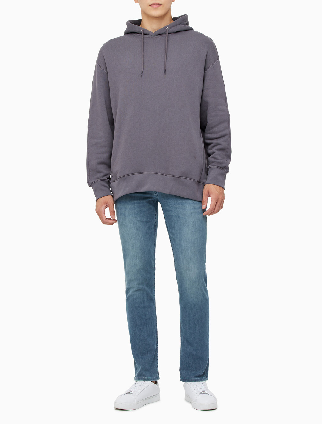 Buy 남성 테리 후디 in color CHARCOAL