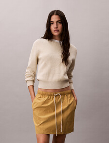 Buy 여성 나일론 미니 스커트 in color Ivory