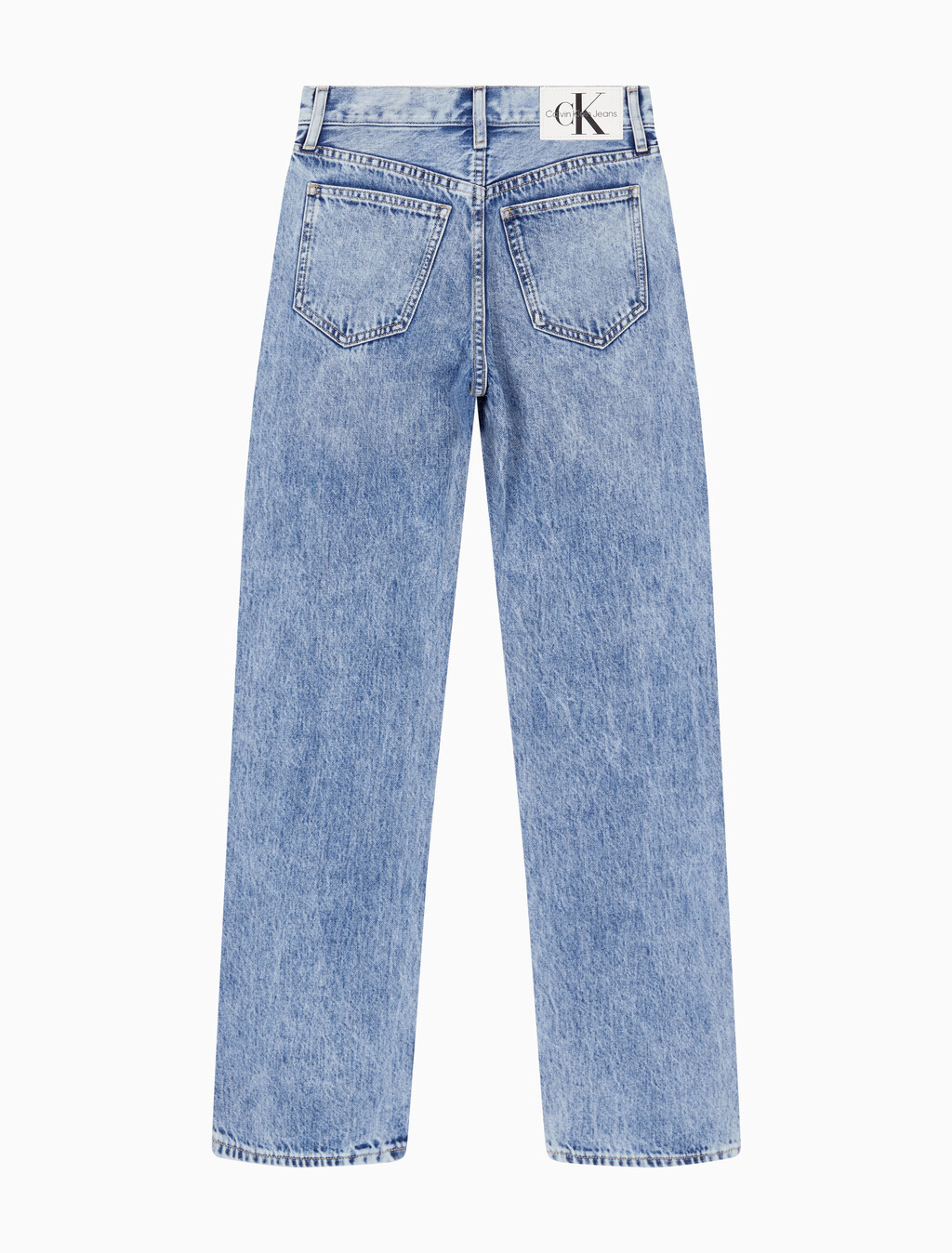 Buy 여성 하이라이즈 스트레이트핏 라이트블루 데님 in color CHALKY BLUE