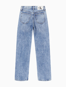 Buy 여성 하이라이즈 스트레이트핏 라이트블루 데님 in color CHALKY BLUE