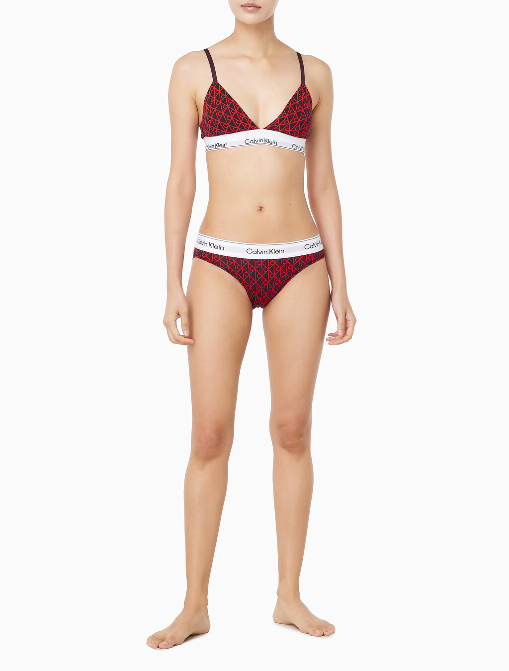 Buy 여성 아이콘 코튼 모달 AF 비키니 in color Red