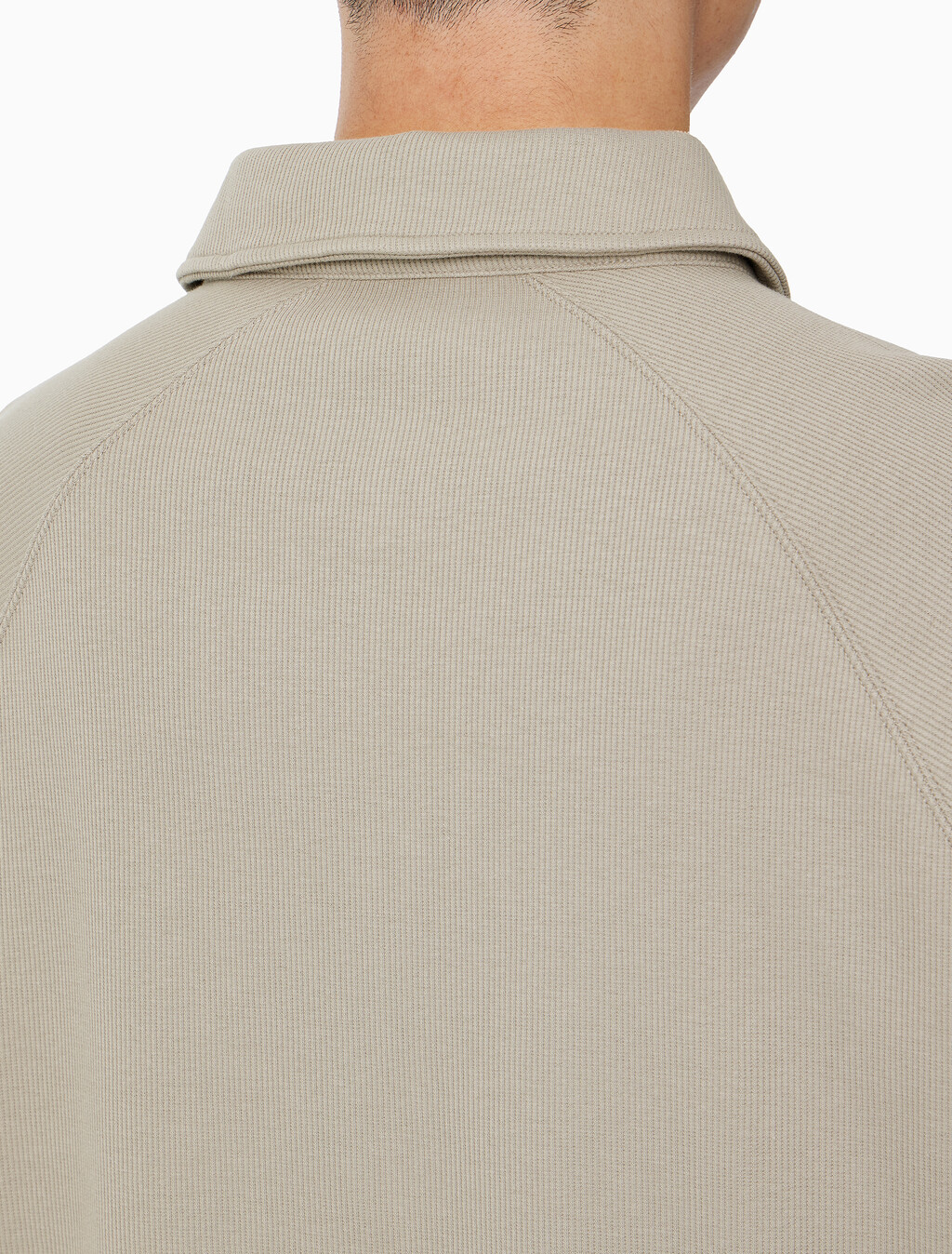Buy 남성 더블 니트 로고 하프 집업 폴로 스웻셔츠 in color VINTAGE KHAKI