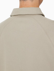 Buy 남성 더블 니트 로고 하프 집업 폴로 스웻셔츠 in color VINTAGE KHAKI