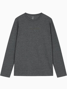 Buy 남성 코튼 롱 슬리브 탑 in color GREY