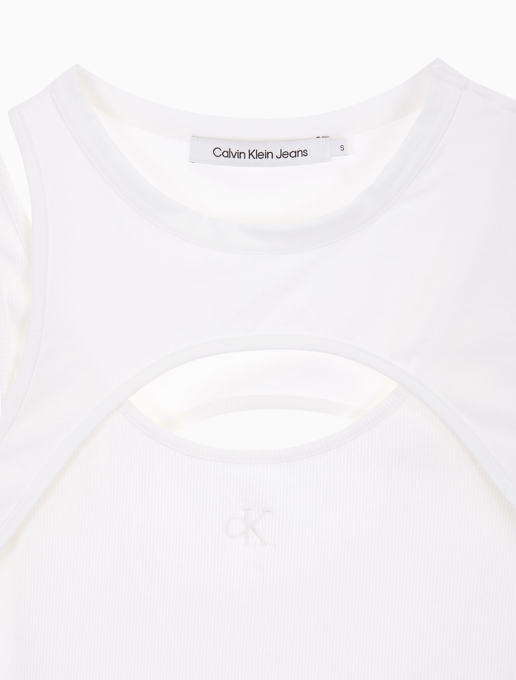 Buy 여성 레이어드 컷 아웃 탱크 탑 in color BRIGHT WHITE