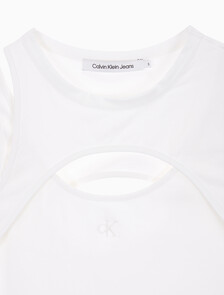 Buy 여성 레이어드 컷 아웃 탱크 탑 in color BRIGHT WHITE