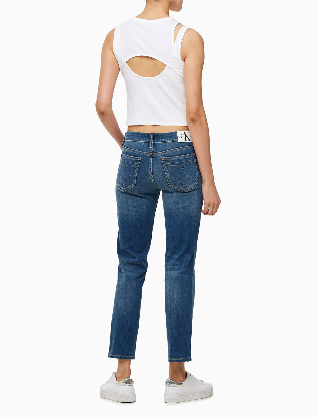 Buy 여성 레이어드 컷 아웃 탱크 탑 in color BRIGHT WHITE