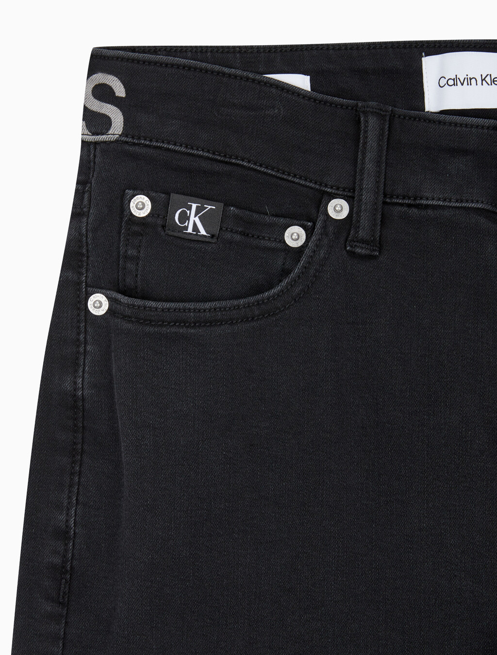 Buy 남성 슬림핏 블랙 데님 in color WASHED BLACK LOGO LACE
