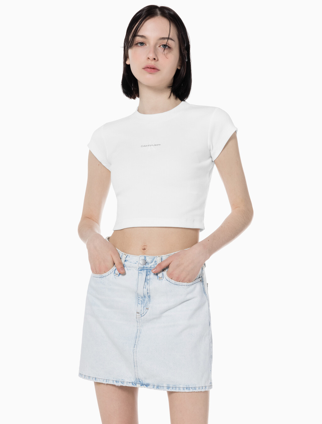 Buy 여성 모노그램 베이비 티셔츠  in color BRIGHT WHITE