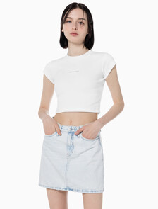 Buy 여성 모노그램 베이비 티셔츠  in color BRIGHT WHITE