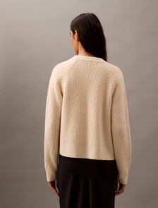 Buy 여성 롱슬리브 라운드넥 가디건 in color LINEN