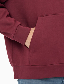 Buy 남성 롱슬리브 아카이브 플리스 후디 in color DEEP RED