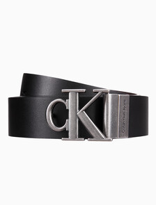 Buy 남성 CKJ 모노그램 플라크 양면 벨트 35mm in color BLACK/DARK BROWN