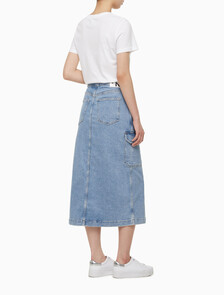 Buy 여성 맥시 데님 랩 스커트 in color CHALKY BLUE