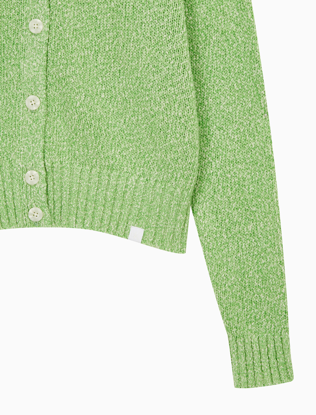 Buy 여성 청키 코튼 버튼업 가디건 in color SUMMER GREEN COMBO